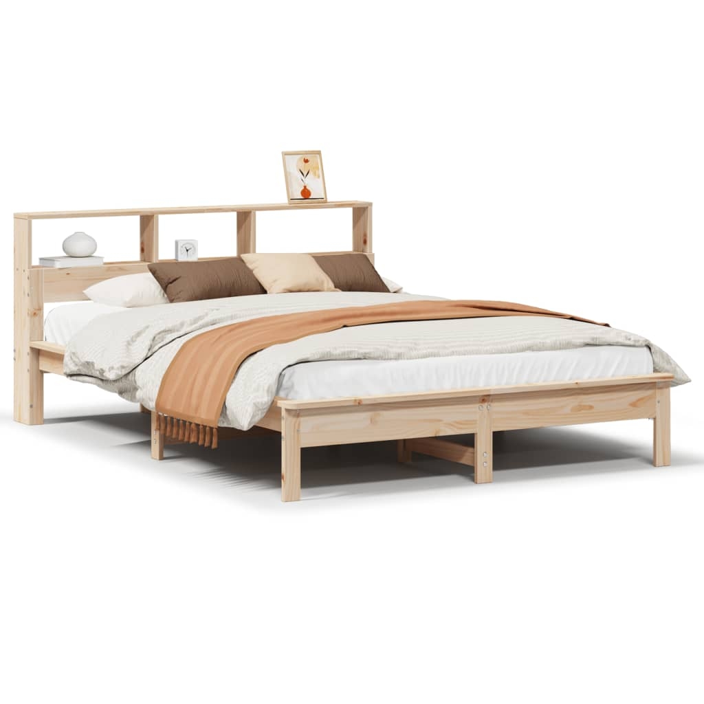 vidaXL Massivholzbett ohne Matratze 150x200 cm Kiefernholz Image