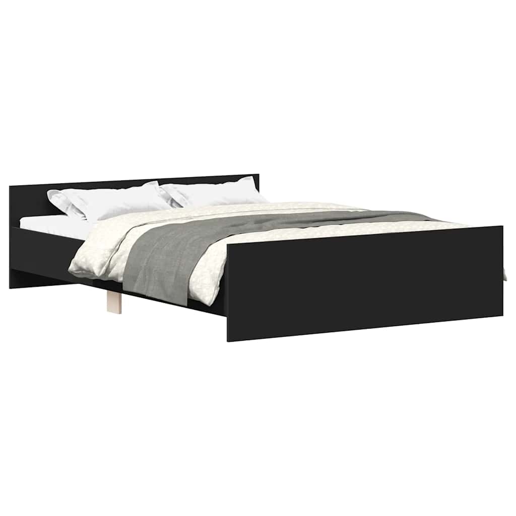 vidaXL Bettgestell mit Kopf- und Fußteil Schwarz 140x190 cm Image