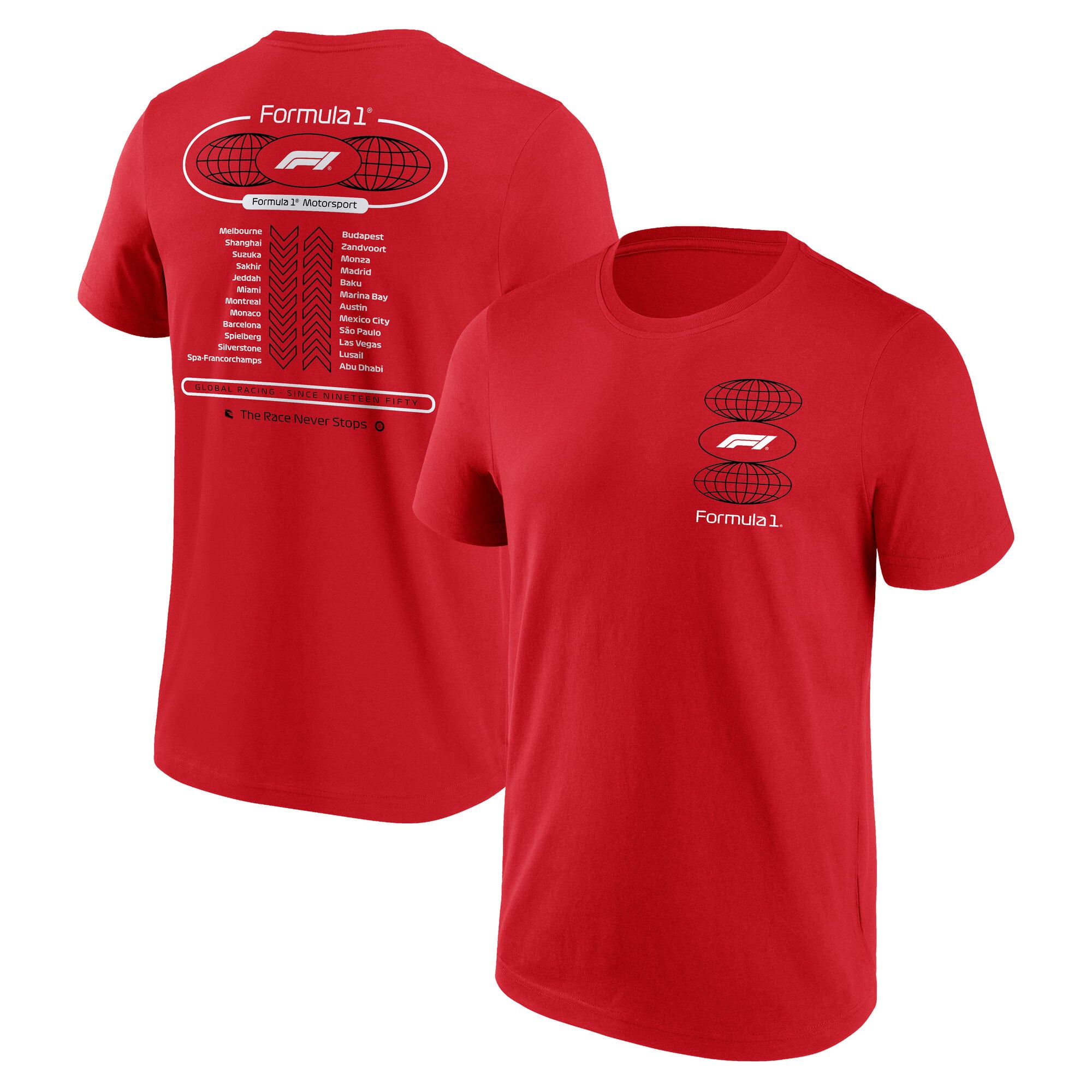 T-shirt graphique Formula 1 Tour - Rouge - Unisexe - unisexe Taille: 3XL