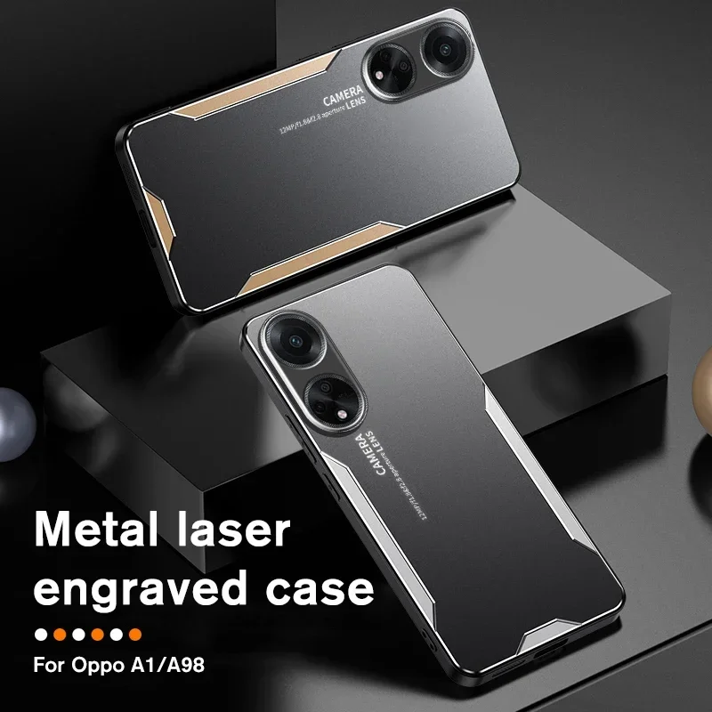Luxuriöse Rückseite aus Aluminiumlegierung für OPPO A79 A98 A58 A78 A77 A57 A36 A96 Find X7 Ultra X6 X5 X4 X3 Pro 4G 5G TPU Soft Edge Case Image