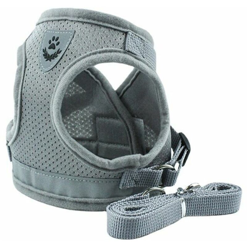 Imbracatura Riflettente, Imbracatura Regolabile, Imbracatura Con Guinzaglio, Imbracatura Per Cuccioli, Imbracatura Per Gatti (grigio - M)