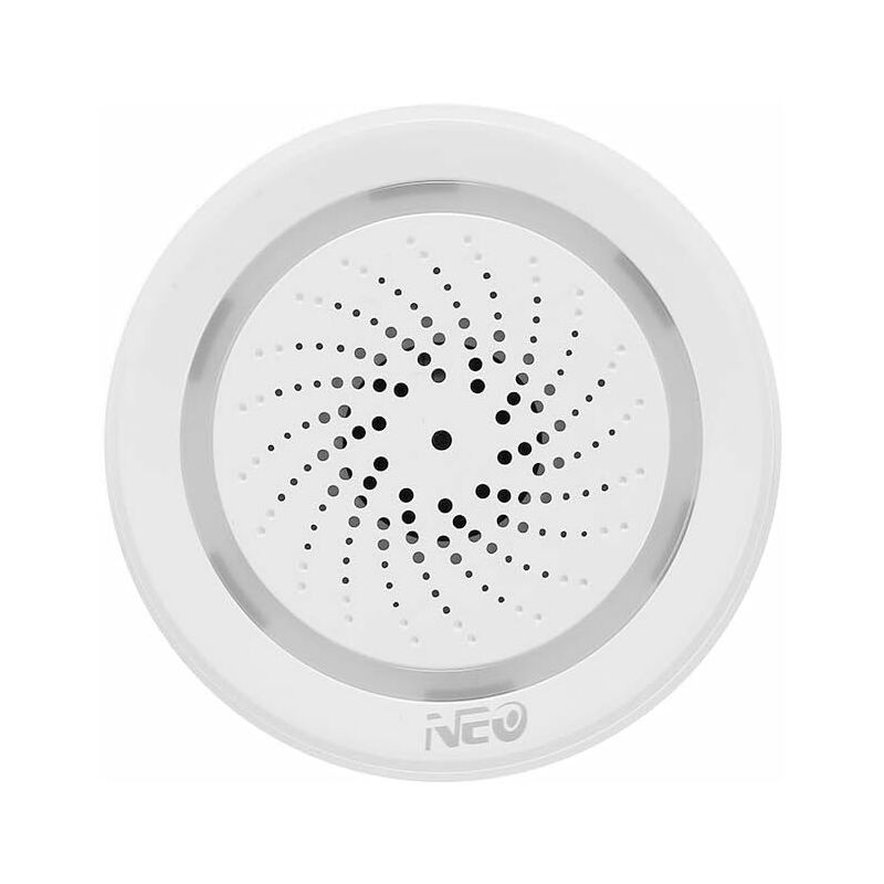 Minkurow Sensore Di Allarme Per Sirena Wifi, Sirena Con Sensore Di Temperatura E Sensore Di Umidità, Sirena Di Allarme Intelligente, Sistema Di Sicurezza Domestica, App Tuya Smart Life, Compatibile Co
