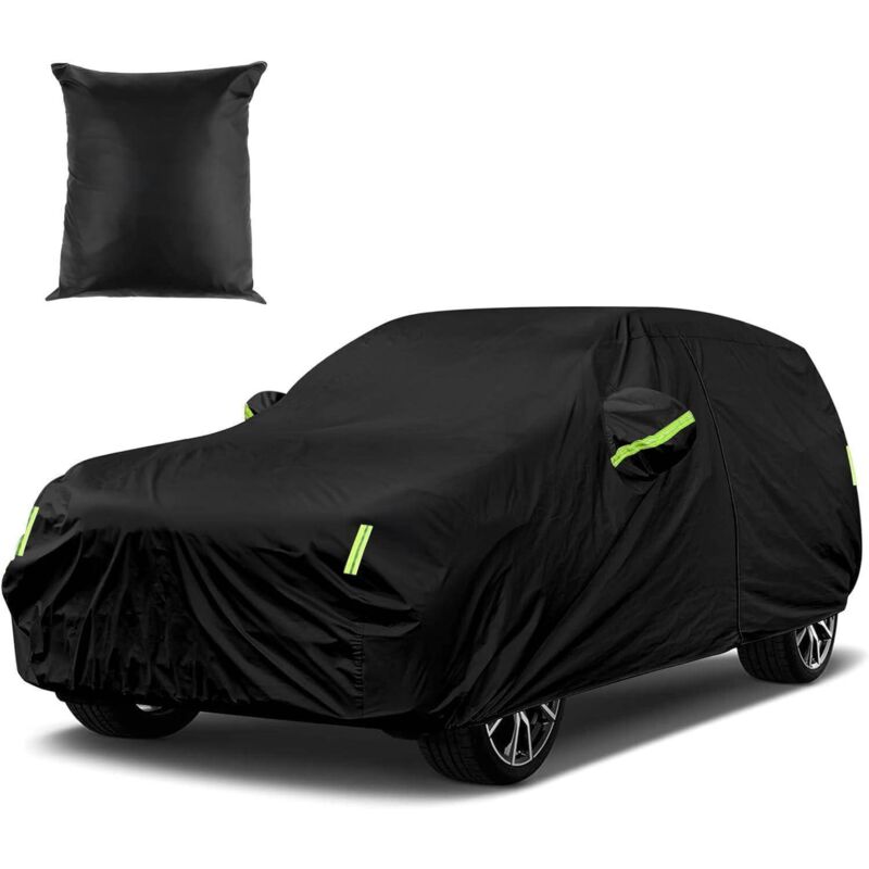 Telo Copri Auto Telo Copriauto Suv 480 X 175 X 150 Cm Teli Di Protezione Per Veicoli Impermeabile Telo Copriauto Per Copriauto Suv, Protezione Neve, Protezione Solare, Protezione Uv, Nero Yl
