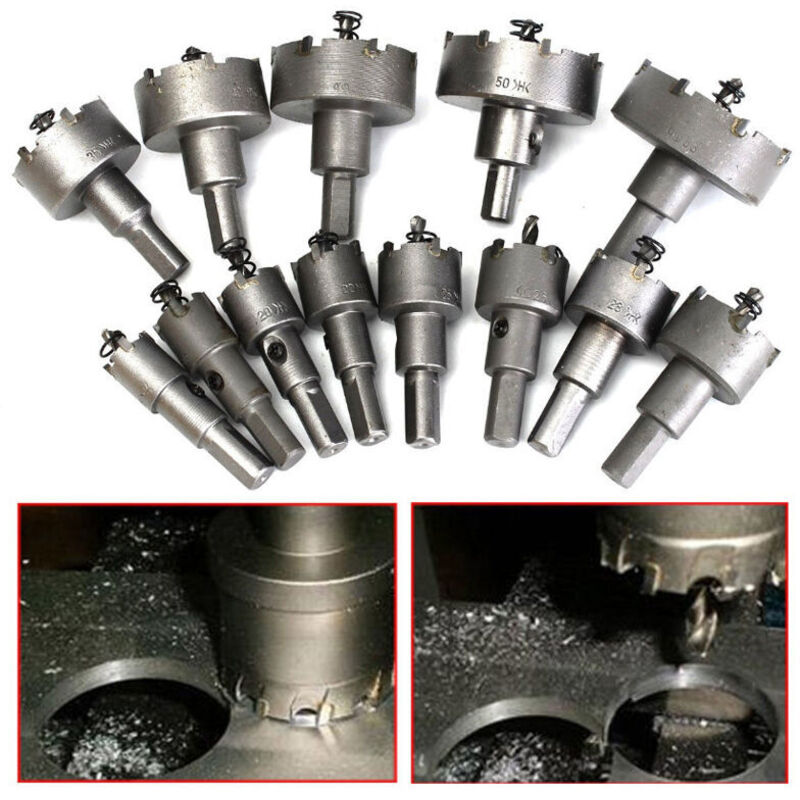 Set Di 13 Seghe A Tazza, Punte Per Seghe A Tazza, Punte Per Trapano In Carburo Di Tungsteno Tct In Acciaio Inossidabile Da 16 Mm E 53 Mm, Punte Per Trapano Per Ferramenta In Metallo, Fresa In Carburo