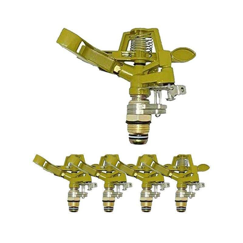 Suinga - Set Di 5 Irrigatore In Ottone E Zinco 1/2'' Regolabili Portata 7-12,5 M Flusso 9-20 Litri/minuto Irrigatore Agricolo