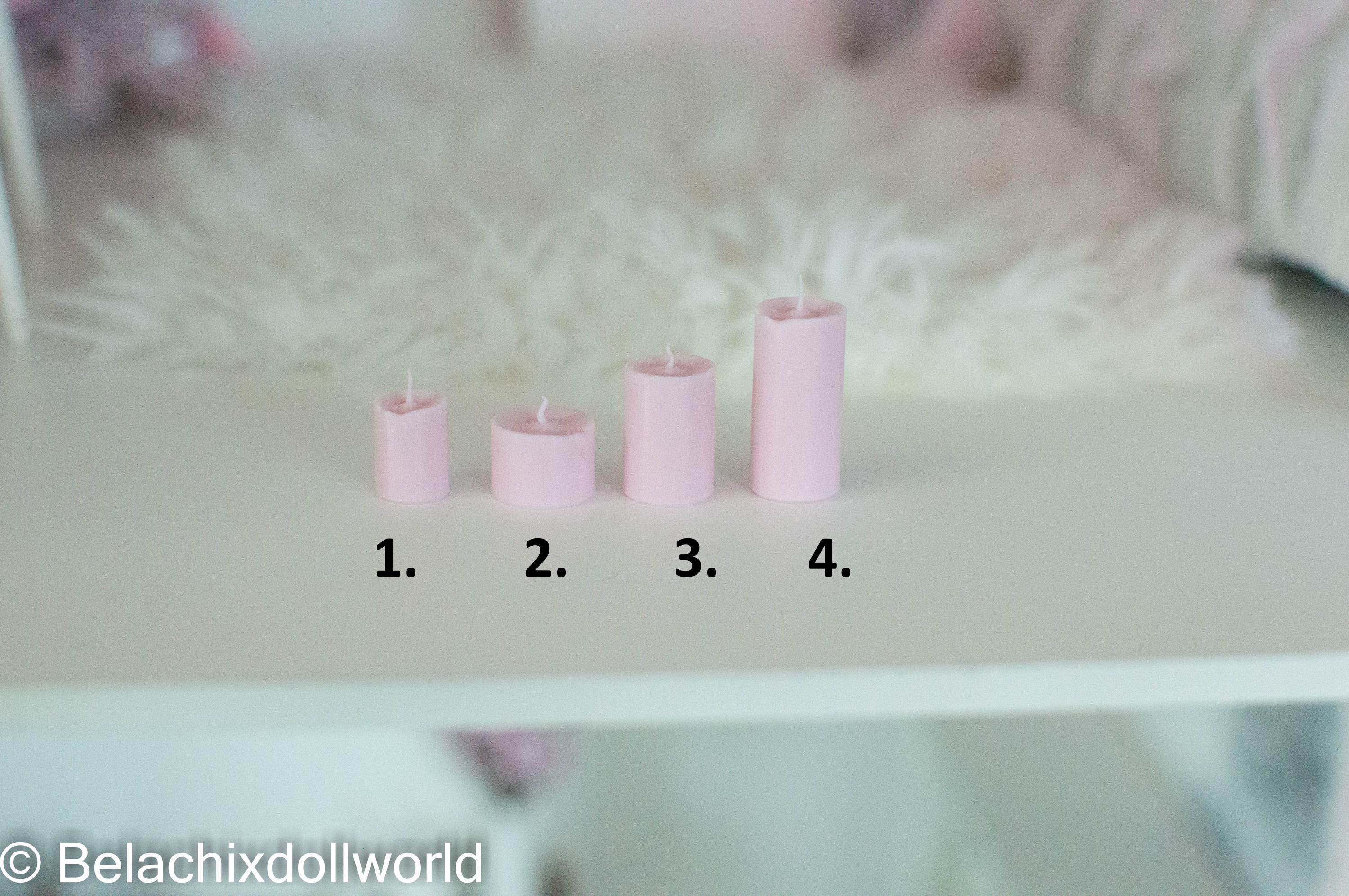 Candela rosa in miniatura 1/4, 1/6, candela per casa delle bambole, candela finta, candela in miniatura, accessori per minifee, BJD, MSD, accessori pe