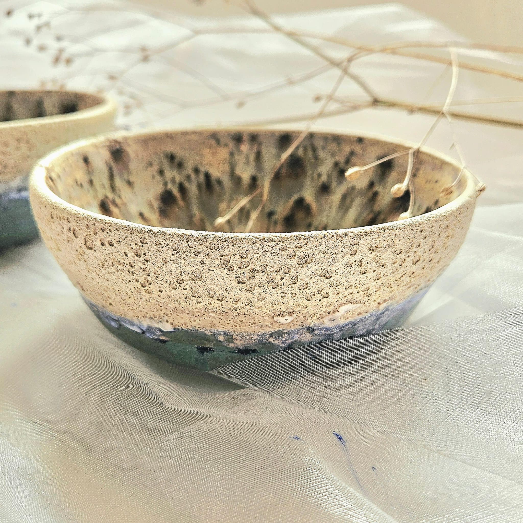 Ciotola in ceramica Nagisa B3 - Ciotola in terracotta fatta a mano - Ciotola Wabi Sabi - Ciotola da tè in ceramica unica - Ceramica in stile giappones