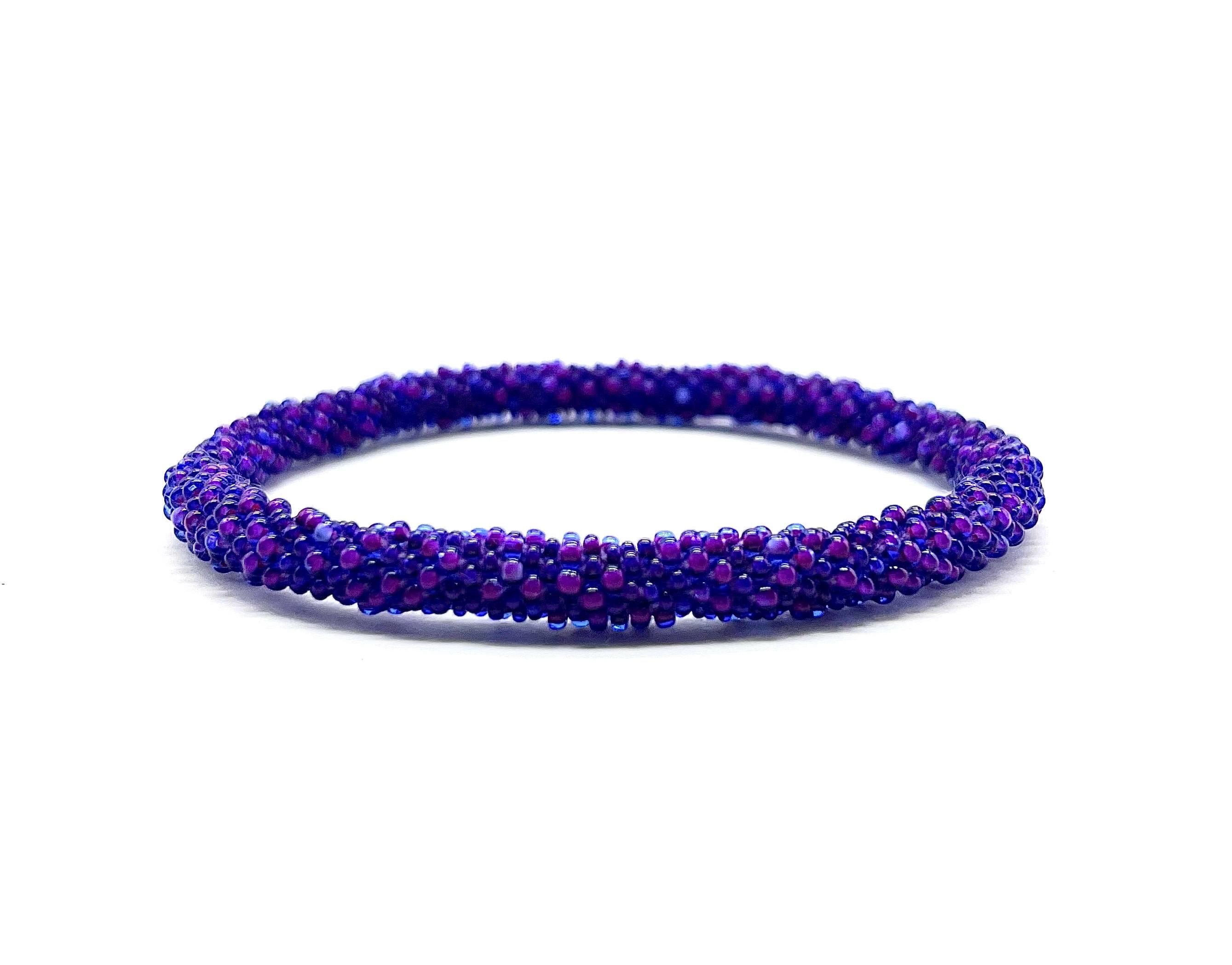 Braccialetti di perline per donna. Braccialetto di perline di vetro. Braccialetto unisex all'uncinetto, fatto a mano in Nepal, senza chiusura, da indo