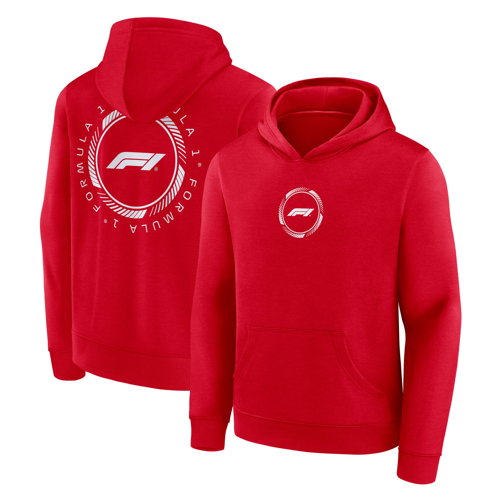 Formel-1-Kapuzenpullover mit Loop-Grafik – Rot – Jugend