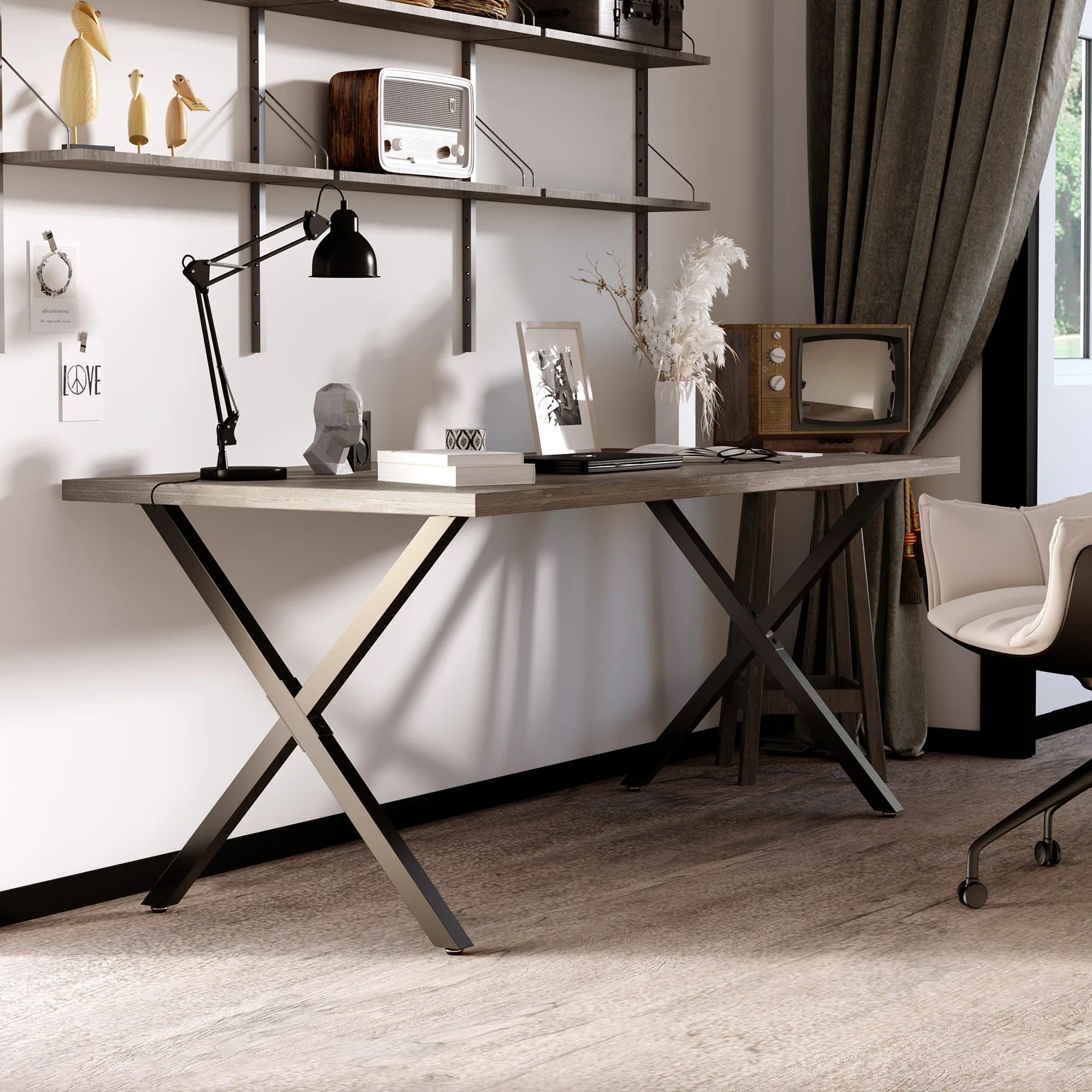 2 Stück X-förmige Tischbeine, 72 cm Höhe, robuster Stahlrahmen, einfache Schraubmontage, DIY Esstisch, Couchtisch, Bank