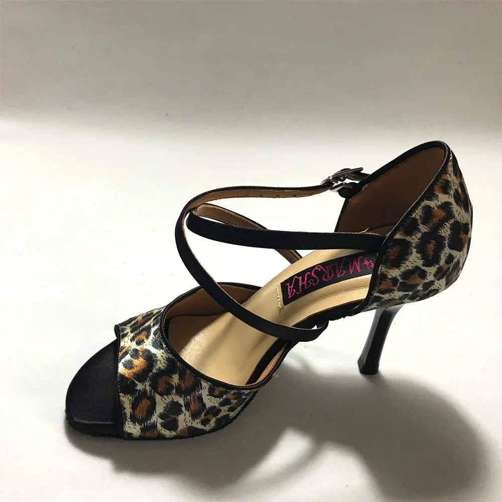 8,5 cm ferse Sexy Leopard Latin Dance Schuhe Für frauen Salsa schuhe komfortable latin schuhe MS6205LBS dropshipping