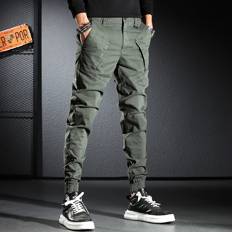 Straße Designer Mode Männer Jeans Schwarz Stretch Slim Fit Große Tasche Casual Cargo Hosen Hombre Y2K Hip Hop Joggers Männer Overalls
