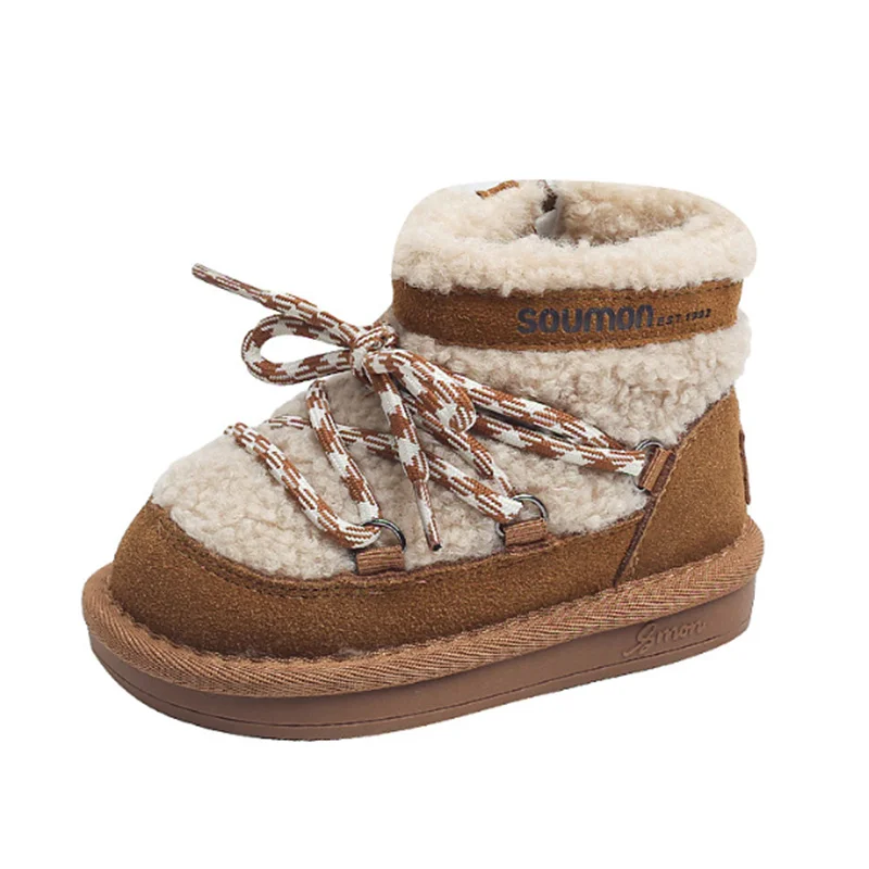 2025 neue Winter Kinder Schnee Stiefel Warme Plüsch Gummi Sohle Kleinkind Kinder Turnschuhe Säuglings Schuhe Mode Jungen Mädchen Stiefel EU 21-30