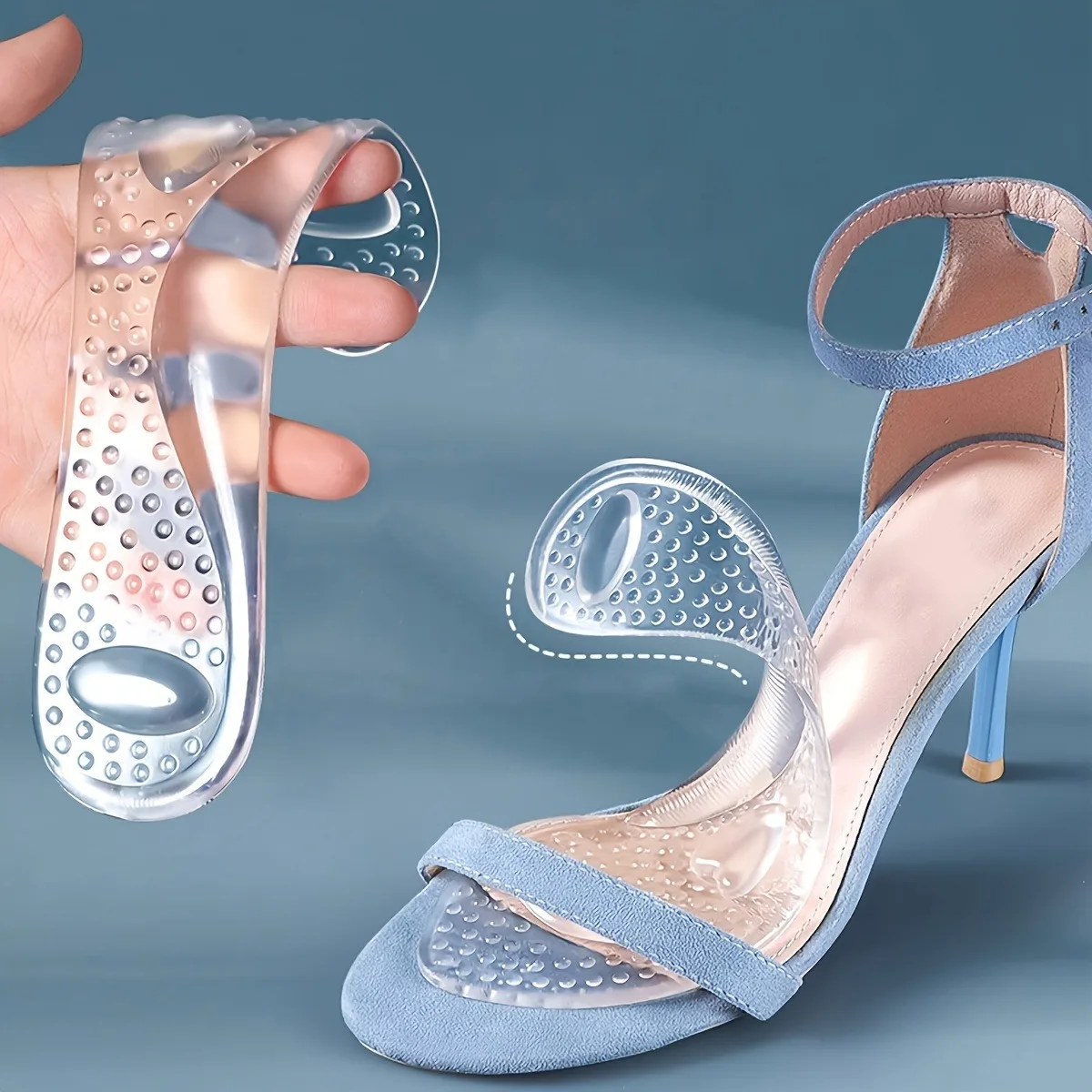 Ferseneinsätze aus Silikongel | Rutschfeste Schuhkissen für High Heels, Pumps und Sneakers, weiche Komfortpolster für Damen und Herren Image