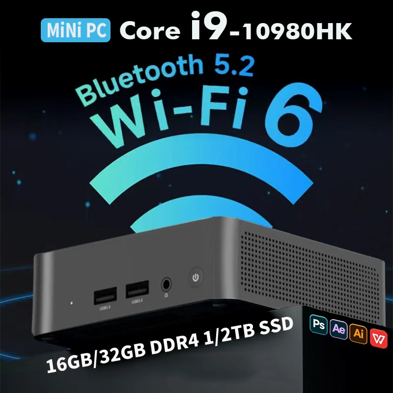 2026 Mini-PC Core i9-10980HK Windows 11 Desktop-PC Gaming-Computer 16GB/32GB DDR4 1TB SSD WiFi 6 BT 5.2 4K Tragbarer Spiele-PC