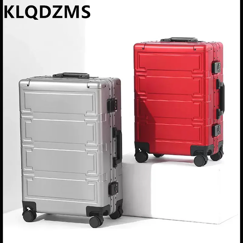 KLQDZMS Herren-Gepäcktasche, komplett aus Aluminium-Magnesium-Legierung, Boarding-Box, Trolley-Koffer mit großem Fassungsvermögen, 20 Zoll, 24 Zoll, 28 Zoll, Reisekoffer
