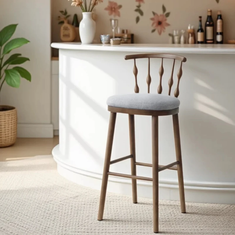 Luxuriöser Barhocker im modernen minimalistischen Design mit Kissen für Küche, Outdoor, Büro und Café – Esszimmerstuhl Image