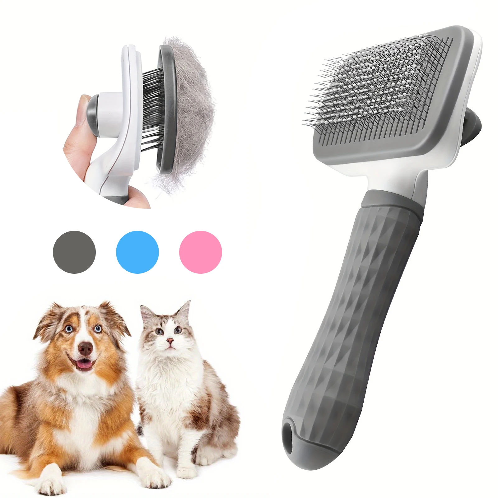 Selbstreinigende Pet Haar Entfernen Kamm Katze Slicker Pinsel Pet Haar Entfernung Kamm Für Hunde Katzen Pflege Werkzeuge Kämme Hunde zubehör Image