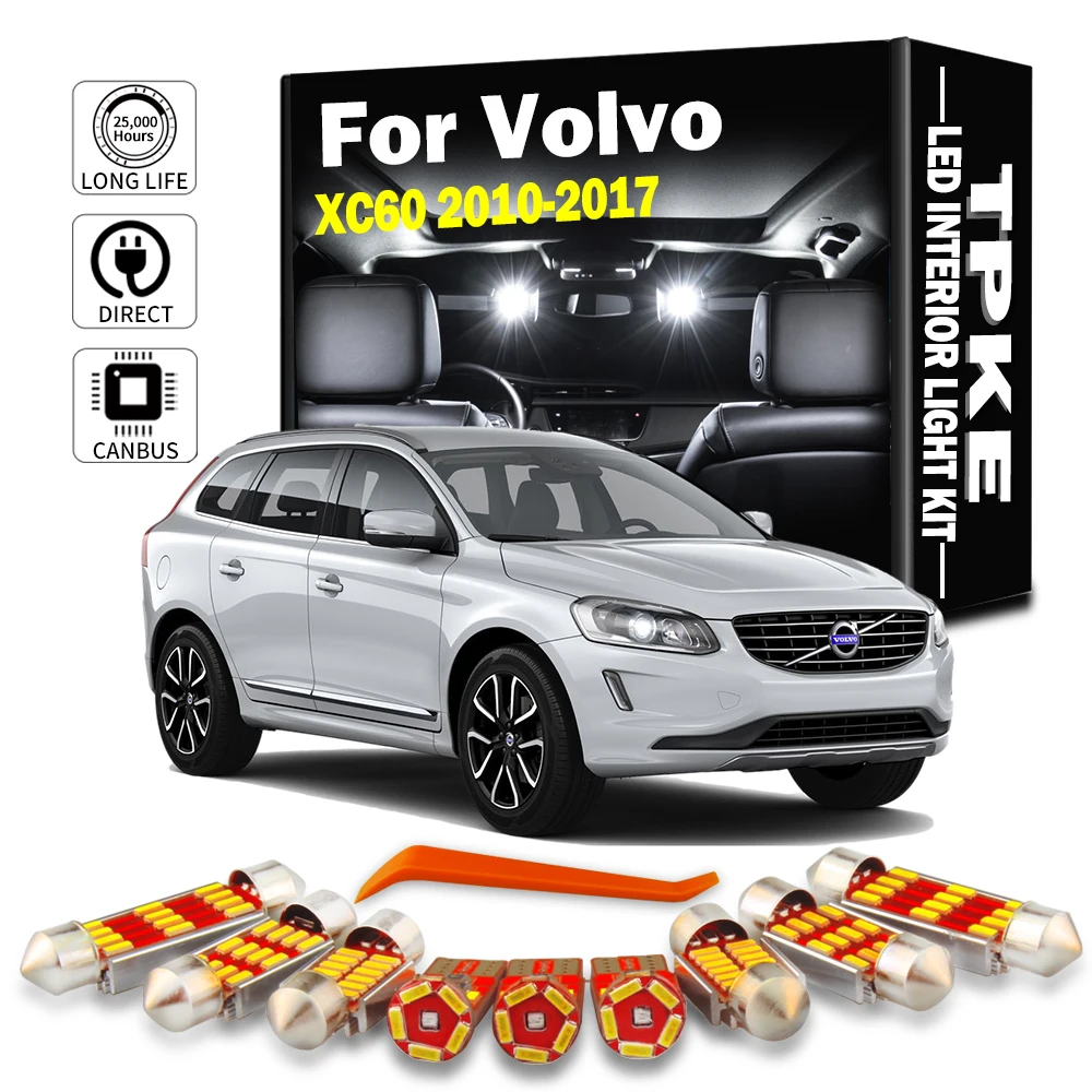 TPKE Canbus Kit luce interna a LED senza errori per Volvo XC60 2010 2011 2012 2013 2014-2017 Mappa Cupola Lampada da lettura Lampadine a LED per auto