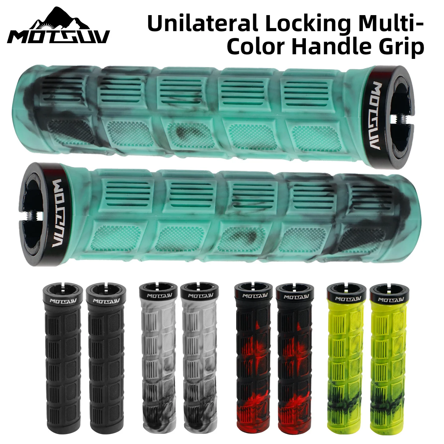 1 paio di impugnature in morbido silicone per mountain bike, impugnature bloccabili antiscivolo, manubrio antiurto in gomma per bicicletta a scatto fisso