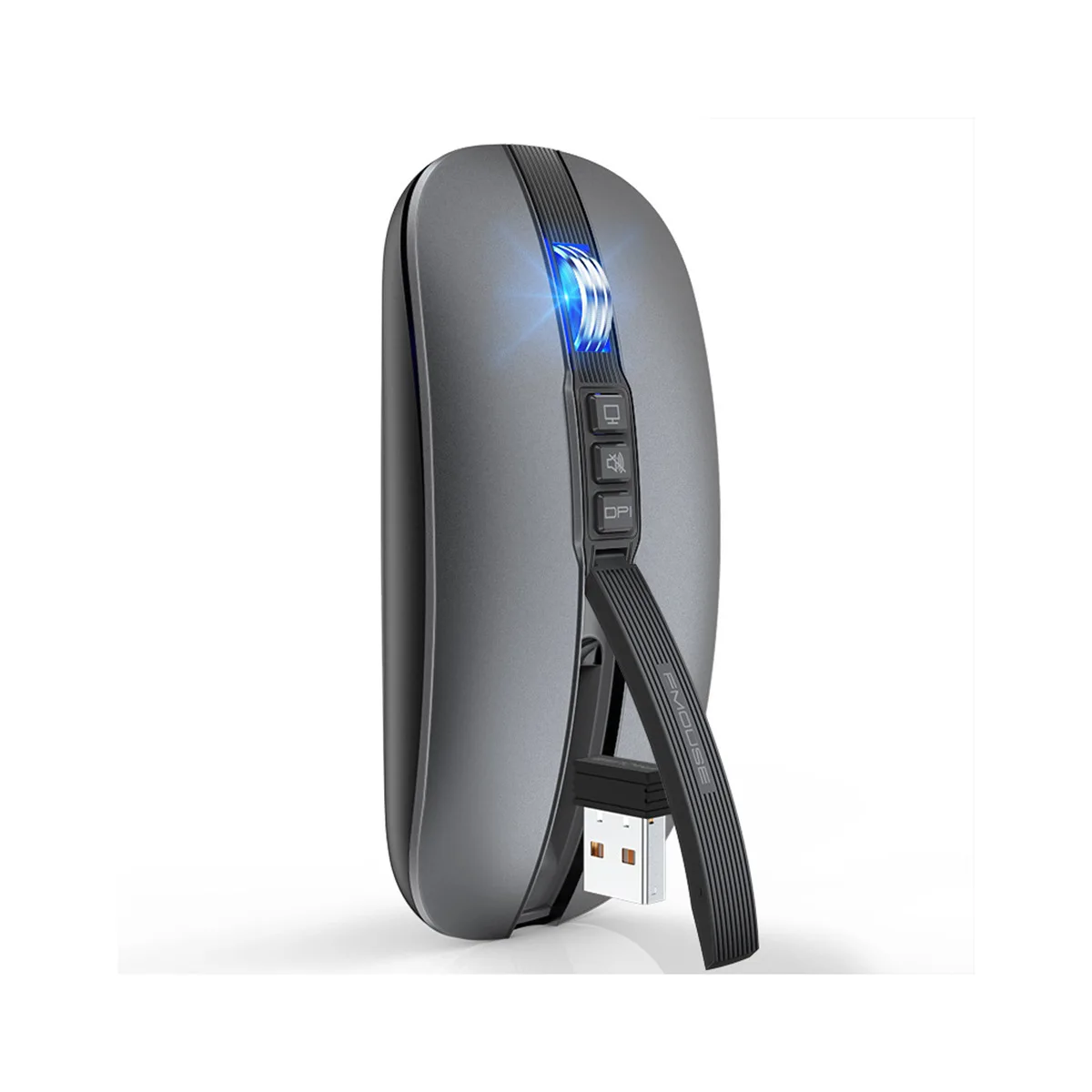 Mouse silenzioso compatibile con Bluetooth Wireless a doppia modalità USB 2.4G 2400DPI Mouse muto silenzioso ricarica di tipo C per scheda Matepad iPad