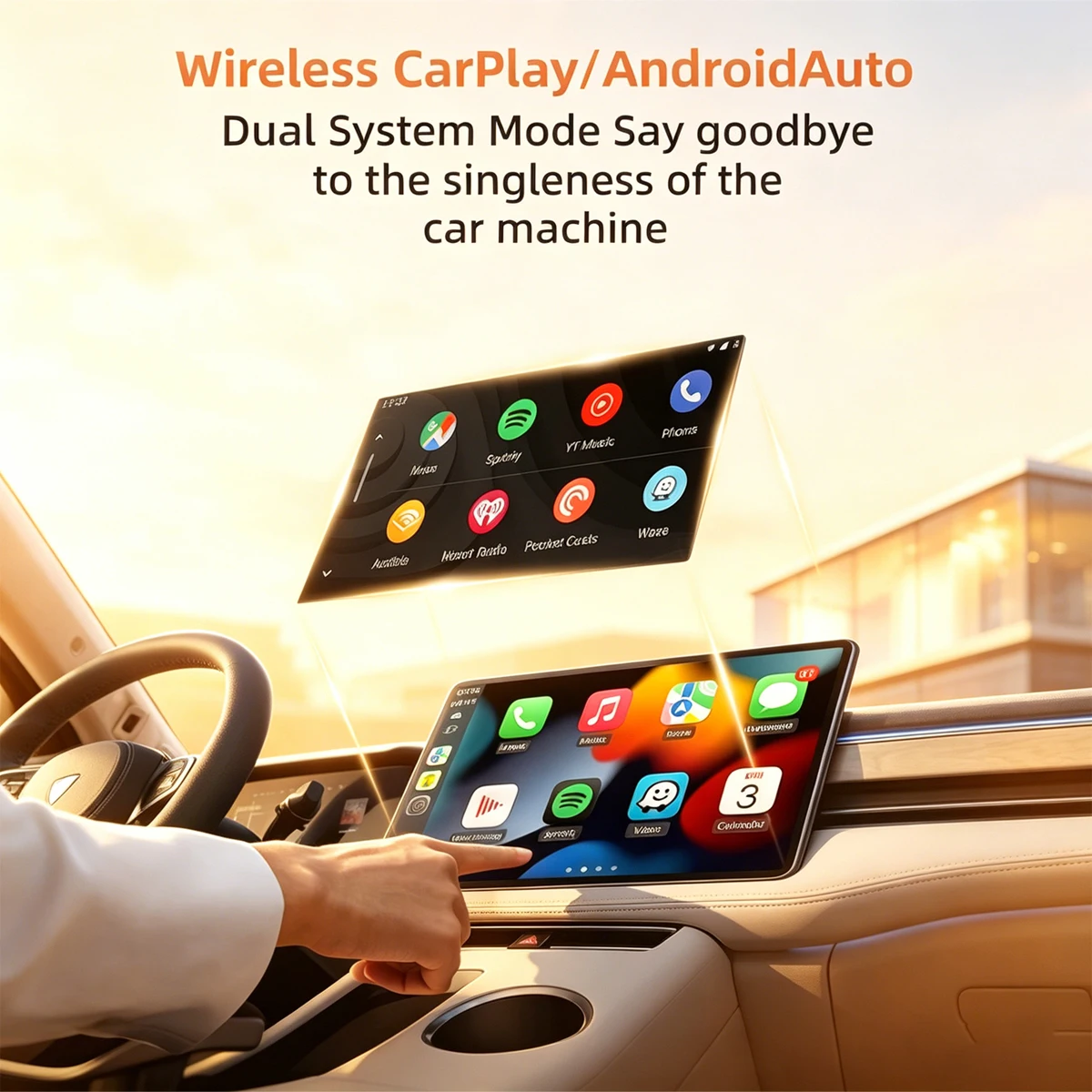 Dongle CarPlay 2in1 Mini da Cablato a Wireless, Adattatore Android Auto Wireless, Dongle BT5 WiFi USB Plug and Play per Connessione Auto