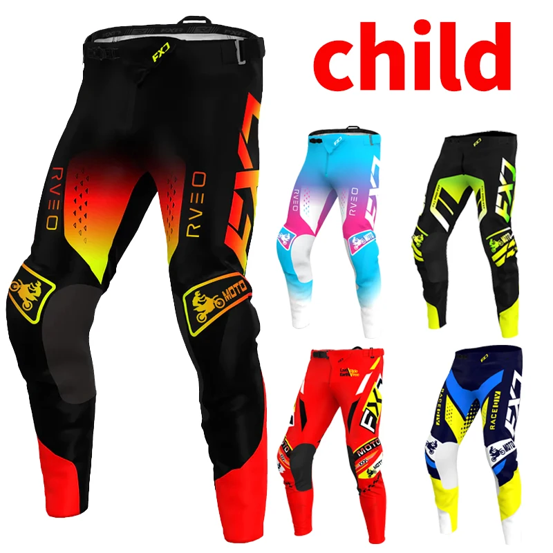 Pantalon de motocross FXJ pour enfants, adolescents et adultes, pantalon MX DH MTB Dirt Bike ATV Enduro, équipement moto enfant, équipement tout-terrain