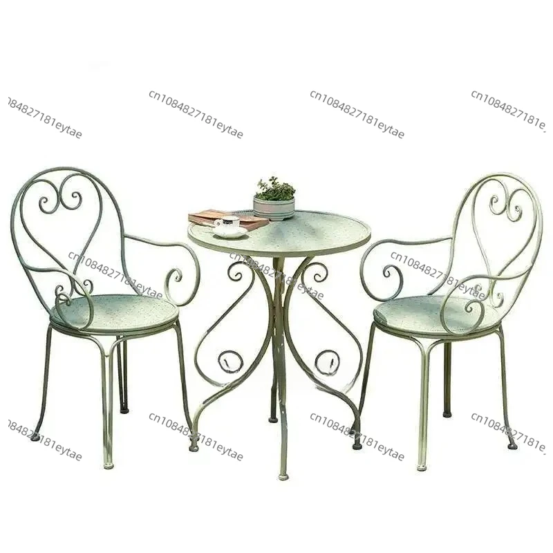 Ensemble de meubles de Patio en plein air en fer européen, ensemble d'extérieur pour la maison, ensembles de meubles de jardin, balcon minimaliste, ensemble Table et chaise d'extérieur