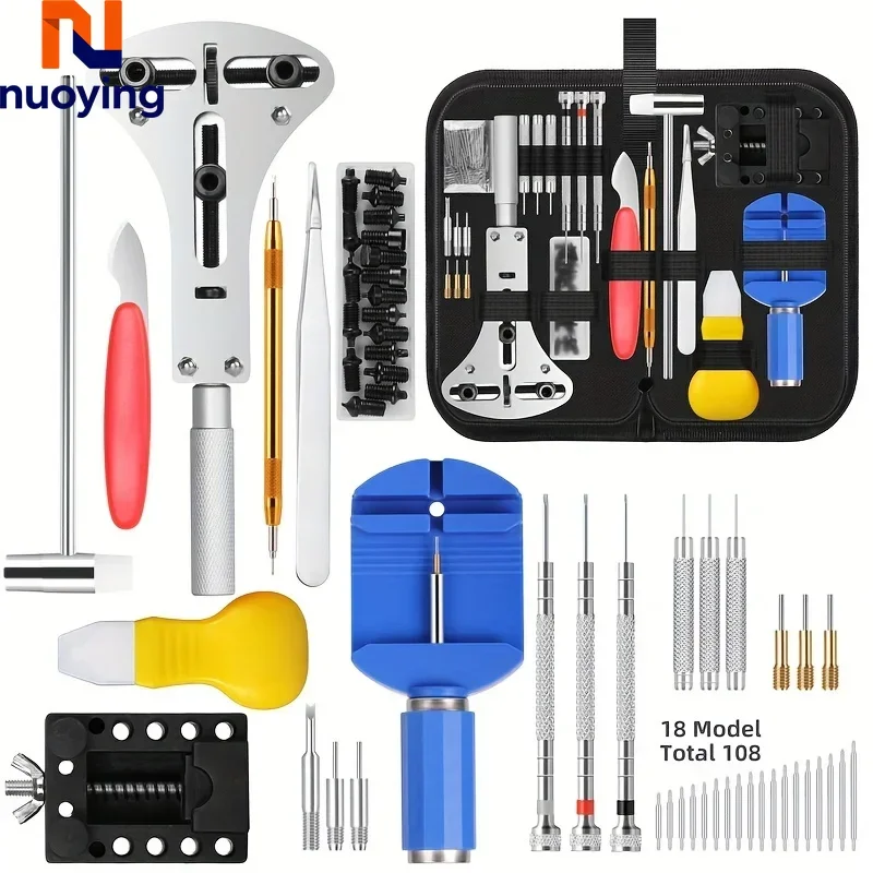 Kit d'outils de réparation de montres de 147 pièces, ensemble d'outils d'horloger avec ouvre-boîtier, outil de retrait du fond de boîtier et outil de marquage pratique