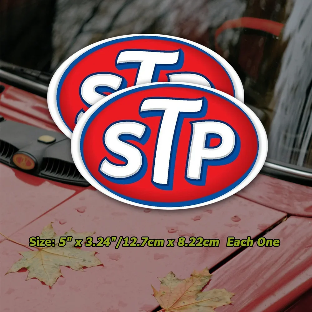 Autocollants de course STP Oil, 2 pièces, autocollants décoratifs en vinyle imperméables de haute qualité pour moto et voiture, autocollants décoratifs de course automobile et moto
