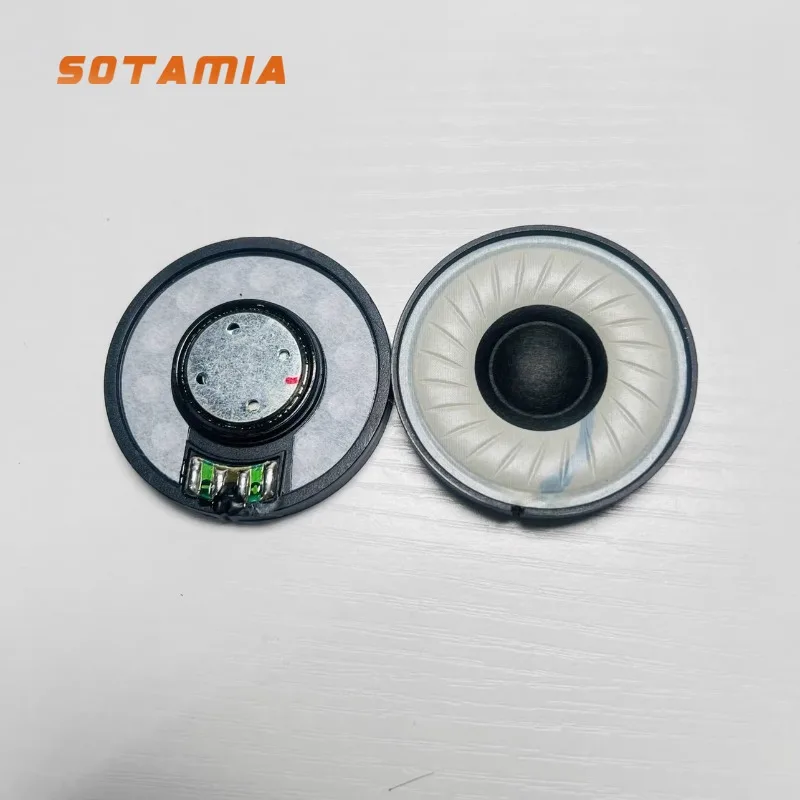 SOTAMIA 2 pièces Mini haut-parleur 50 mm 32 Ohm à membrane en tissu nanofibre, unité de son pour casque audio haute fidélité, pour casques DIY et casques de moto, gamme moyenne-élevée