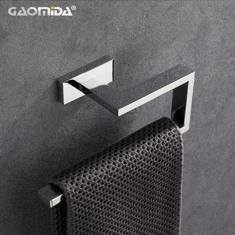 Porte-serviettes en laiton HOBlack T1 Ring, étagère murale de toilette, porte-serviettes en papier de cuisine, cintre de rangement, accessoires de quincaillerie