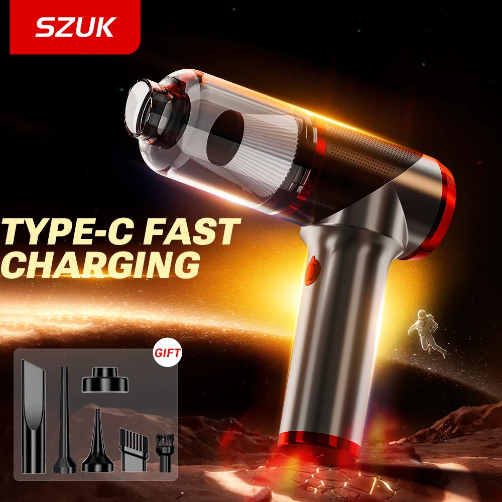 Aspirateur de voiture SZUK 8000Pa sans fil, machine de nettoyage portative, forte aspiration, mini aspirateur puissant et portable aspirateurs sans fil aspirateur pour voiture aspirateur voiture