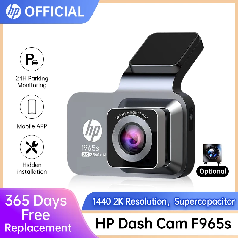 HP F965 caméra de voiture caméra de tableau de bord 2k HD vision nocturne WiFi DVR vidéo boucle vidéo parking surveillance voiture dashcam auto