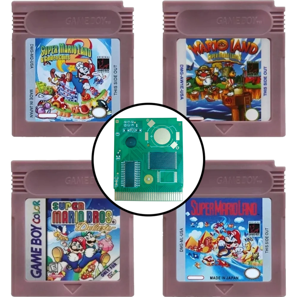 Cartouche de jeu vidéo 16 bits USA GBC, console de jeu 16 bits, carte de jeu Wario Land Donkey Kong Wario Land 2 Yoshi pour GBC/GBA Mario