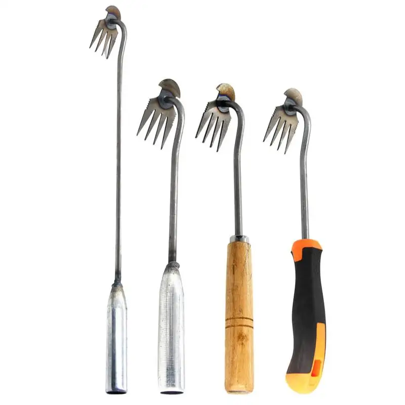 Outil d'extraction de désherbage, outil d'extraction de racines, outil de désherbage à 4 dents, outil de désherbage manuel pour déracinement, retrait de désherbage manuel