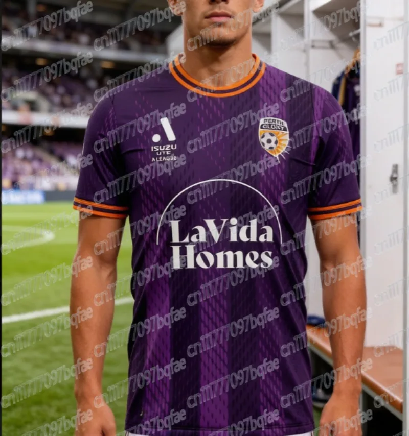 Maillot de football domicile Perth Glory 25-26, ensemble d'entraînement, cadeau pour les fans, t-shirt de sport d'été pour enfant, vêtements pour enfant, tee-shirt assorti pour la famille