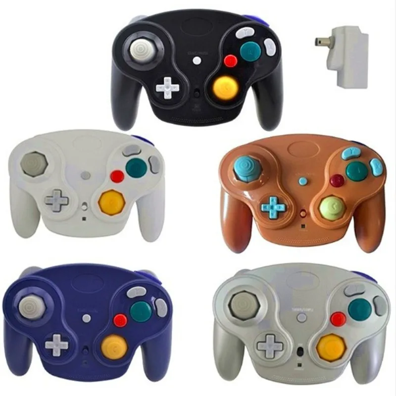 Manette de jeu sans fil 5 couleurs pour console de jeu NGC avec adaptateur 2.4G, joystick pour console de jeu vidéo GameCube