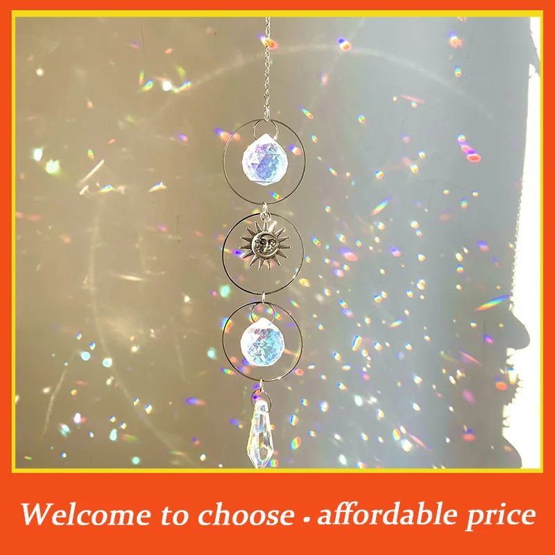 DA 1 pièce, nouveau pendentif en cristal suspendu, attrape-soleil de jardin, carillon éolien, chaîne en cristal prisme arc-en-ciel pour décoration de fenêtre