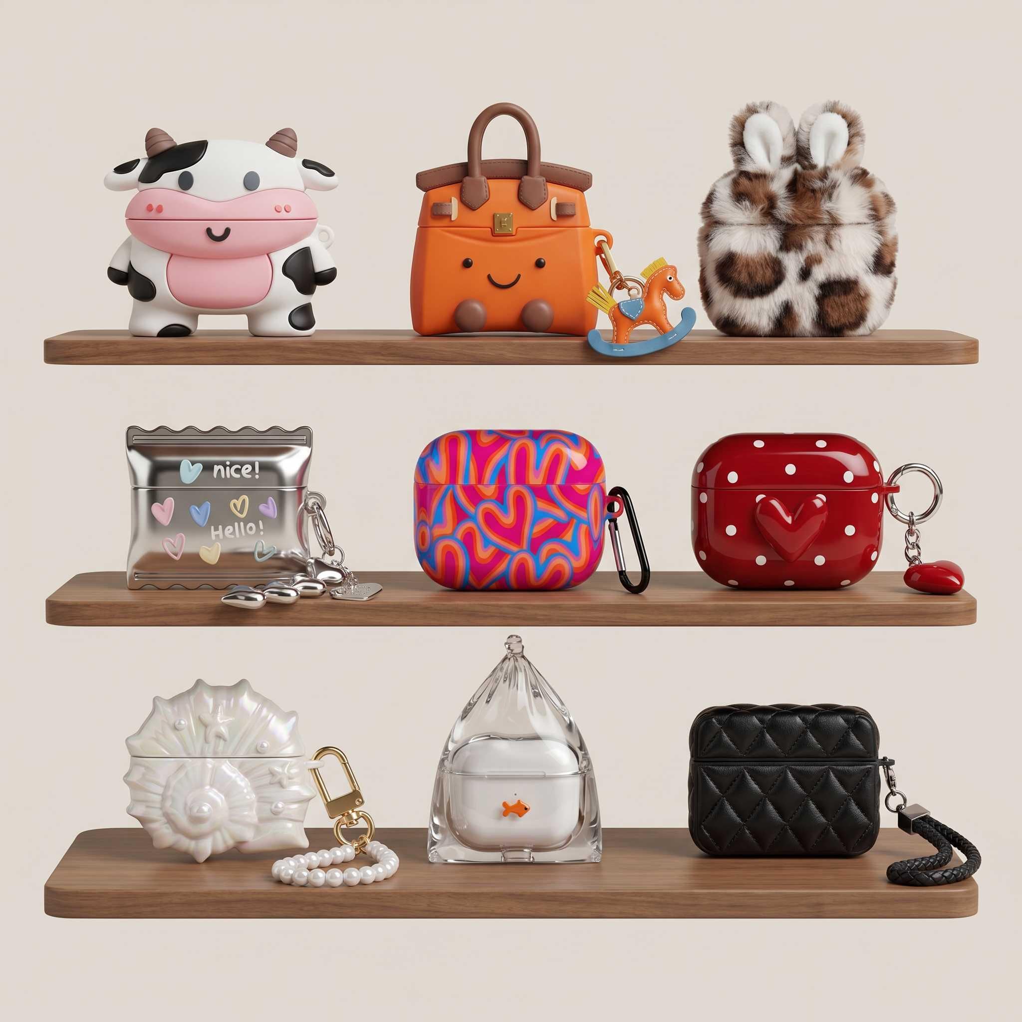 Custodia per AirPods carina e femminile in stile Kawaii per AirPods 1 2 3 4 AirPods Pro 1 2 3 - Cover per AirPods 3D Custodie per AirPods 1/2/3/4 Auri
