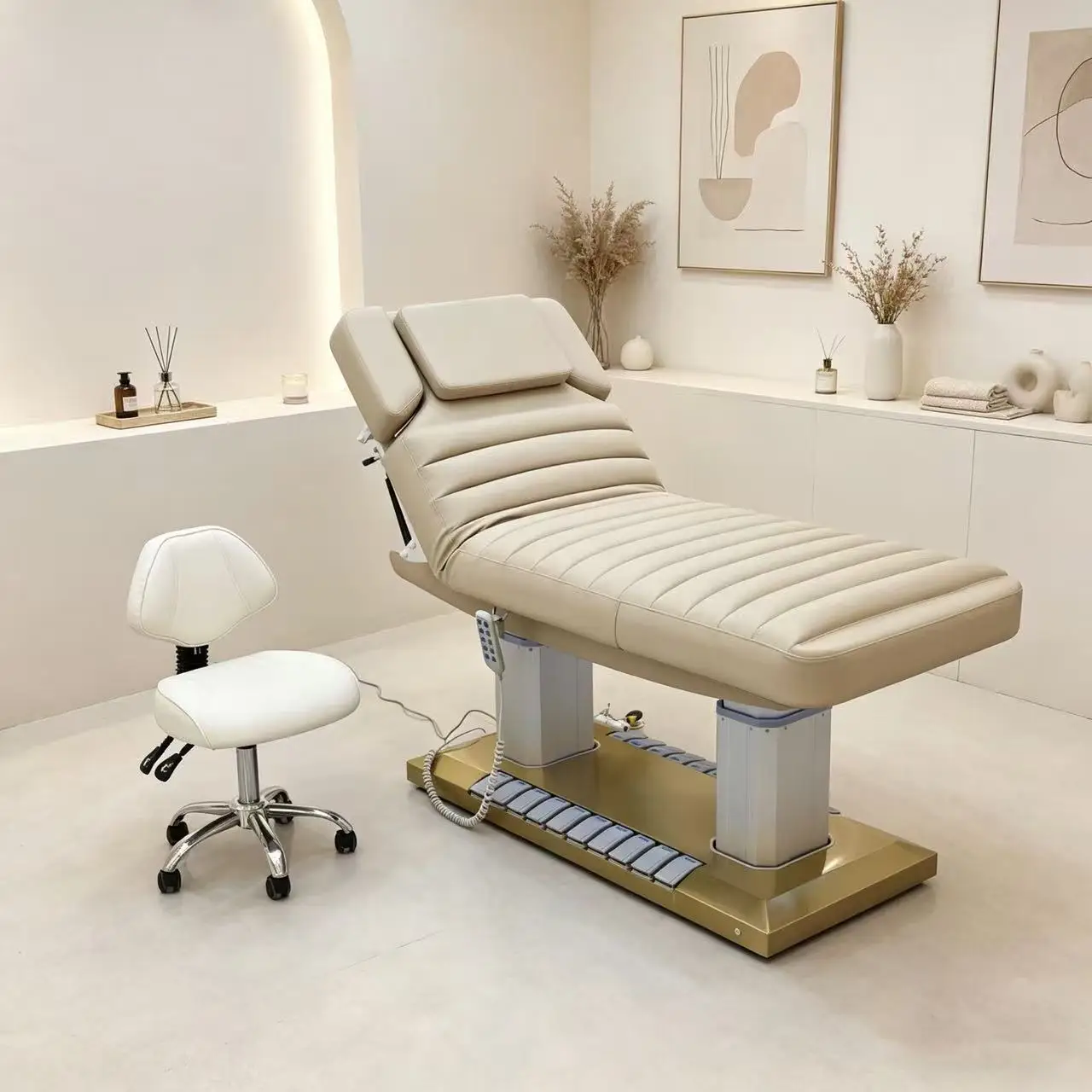 Adjustable electric beauty bed, beauty bed, therapy bed, eyelash bed, embroidery bed, four motor electric SPA beauty bed