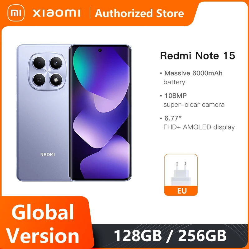 Phone Xiaomi Redmi Note 15 Smartphone Global Version MTK Helio G100-Ultra 6.77