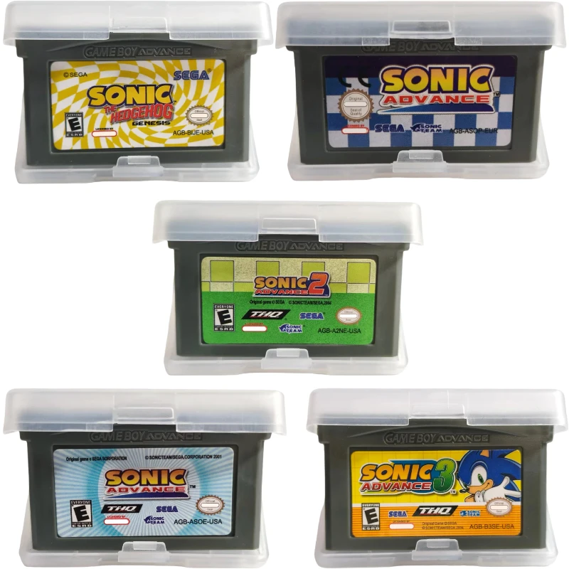 Sonic The Hedgehog Advance 1 2 3 Genesis GBA Game Cartridge for Game Boy GBA SP Retro Platformer Video Game Collection Gift