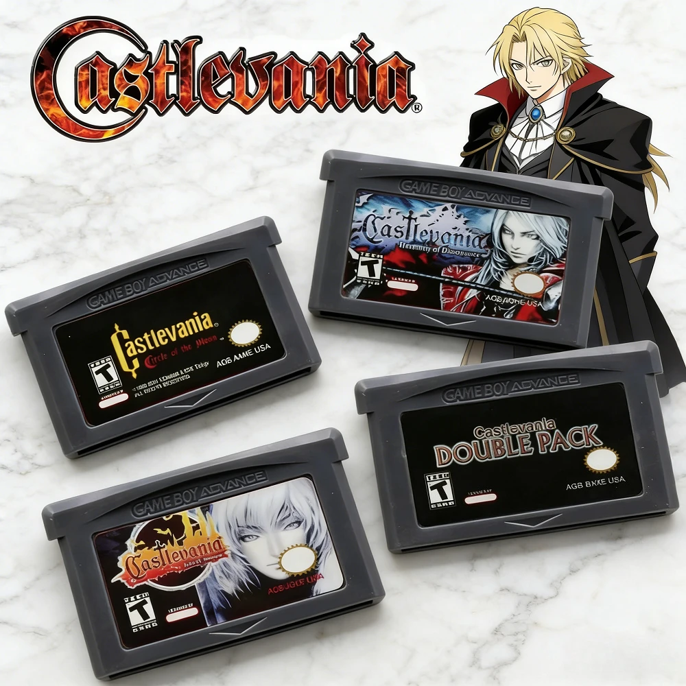 Castlevania GBA Game Series 32 Bit Video Game Cartridge Memory Card Asia of Sorrow Dissonance Compatible with GBASP NDSL
