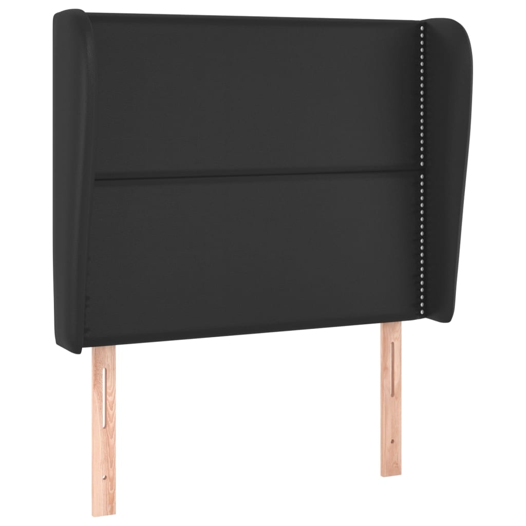 Décoshop26 - Kopfteil Schlafzimmeraccessoire Möbelstück mit Seitenteil 103 x 23 x 118/128 cm schwarzes Kunstleder TDL0204608 Image