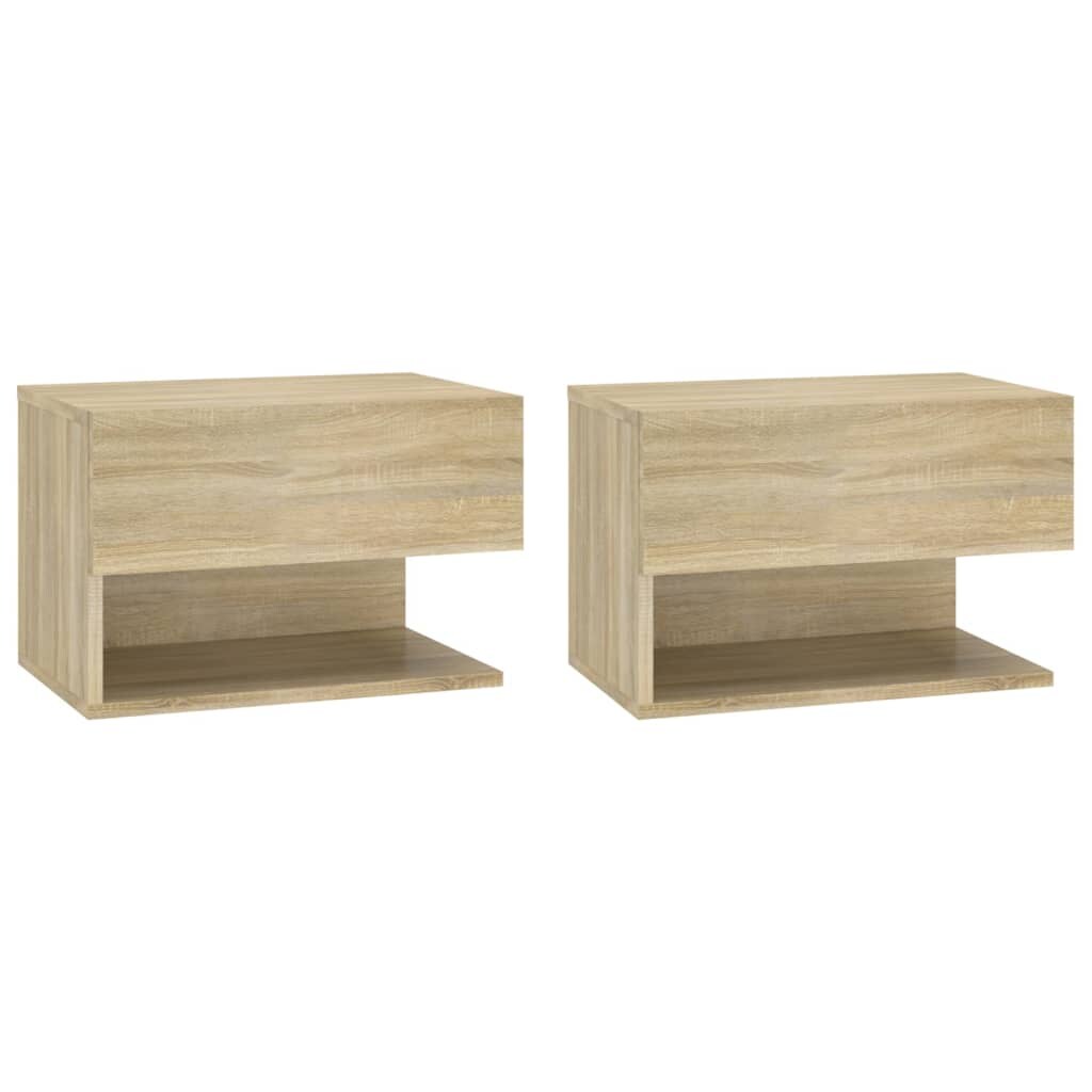 Décoshop26 - Set aus 2 wandmontierten Nachttischen mit Schublade und Ablage in Eichenholzoptik DEC036067 Image