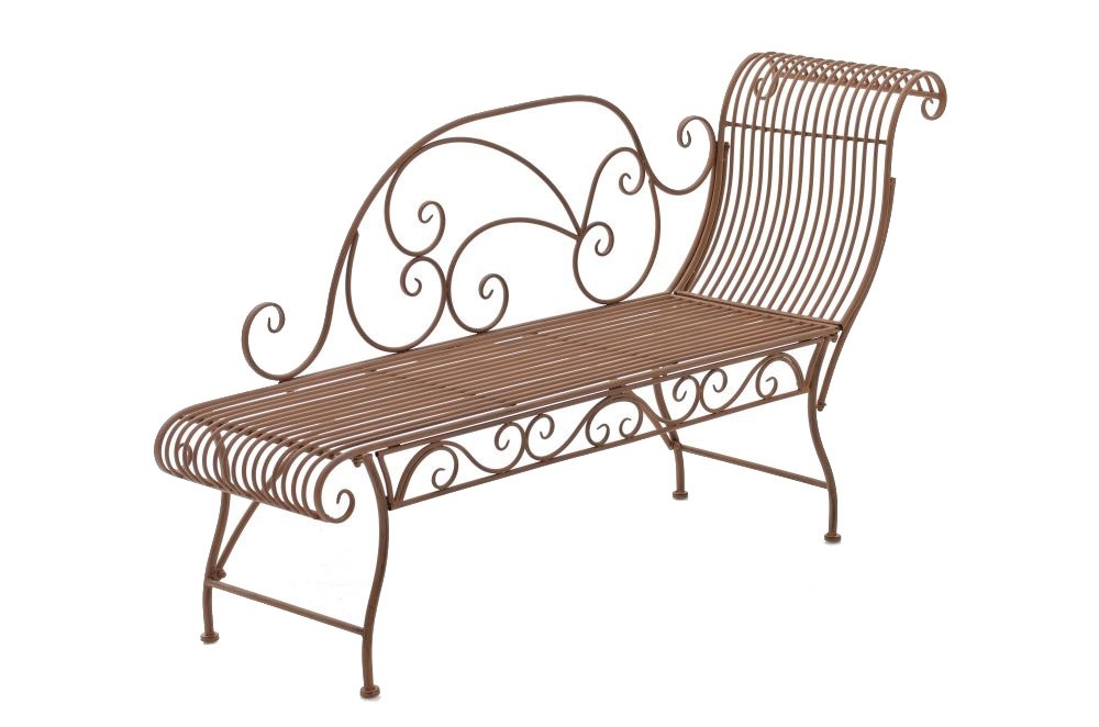 Décoshop26 - Gartenbank Designerstil Schmiedeeisen antikbraun Rückenlehne rechts 156 x 46 cm MDJ10189 Image