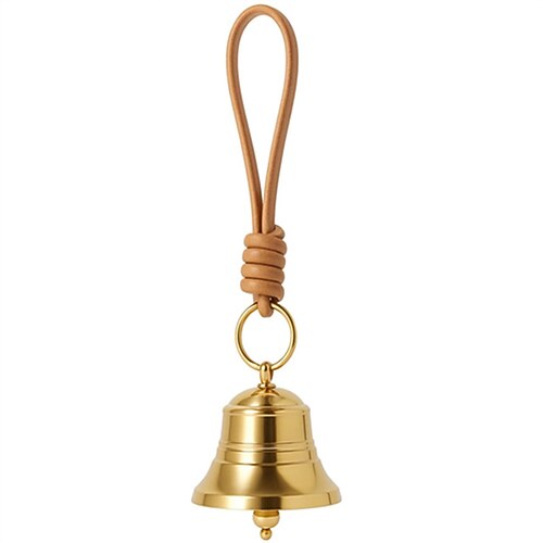 Vintage-Hängeglocke mit stabiler Schlaufe, große rustikale Tischglocke, Autoglocke, Weihnachtsglocke, Metallglocke für drinnen und draußen, kleine dekorative Türglocke Rucksack Image