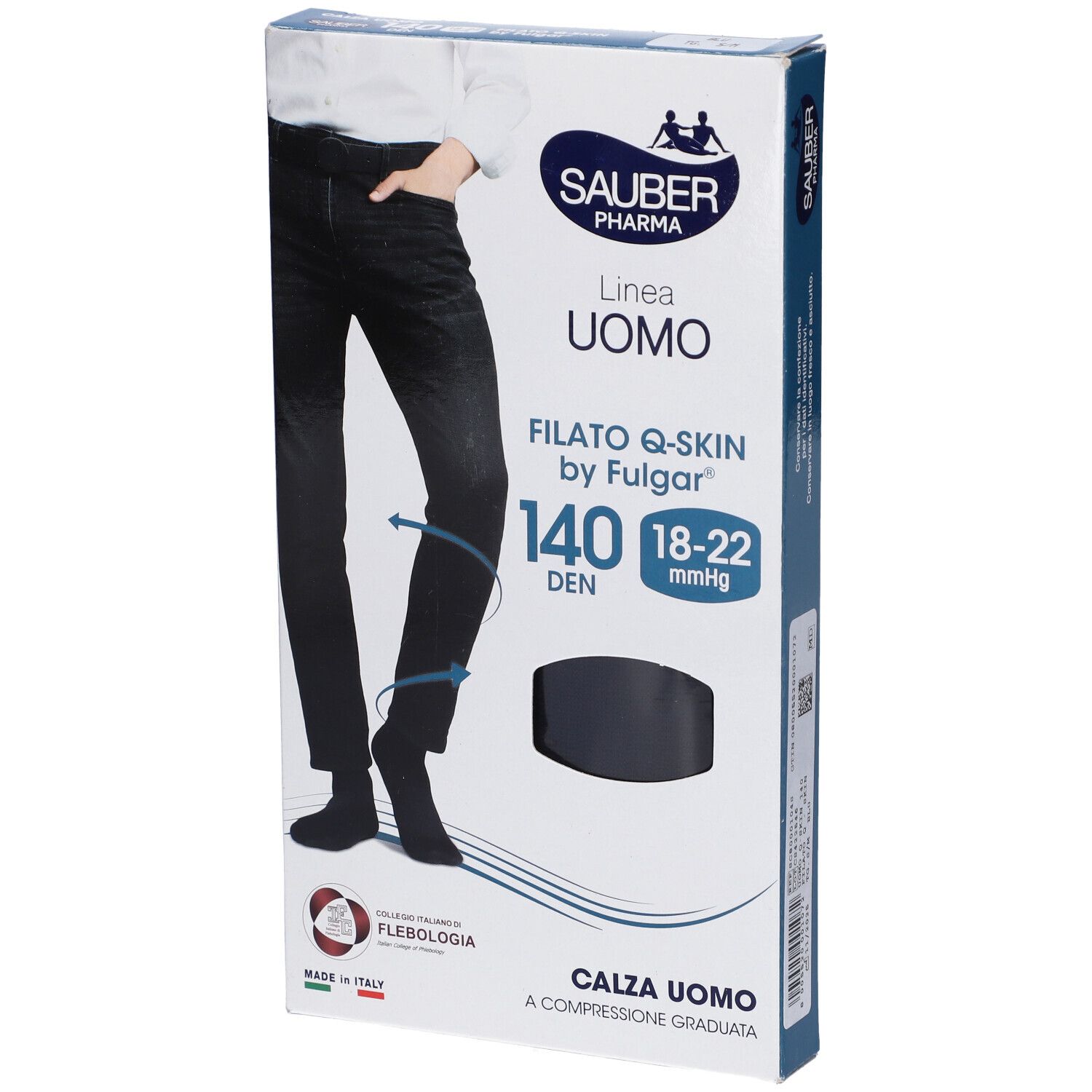 Sauber Calza Uomo Q-Skin 140 Den Colore Blu Taglia M