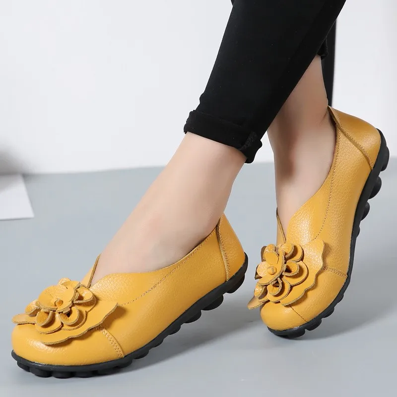 Frauen Wohnungen Aus Echtem Leder Mode Tenis Frauen Schuhe Mokassins Ballerinas Slip Auf Frauen Schuh Schwarz Zapatos De Mujer Plus Größe